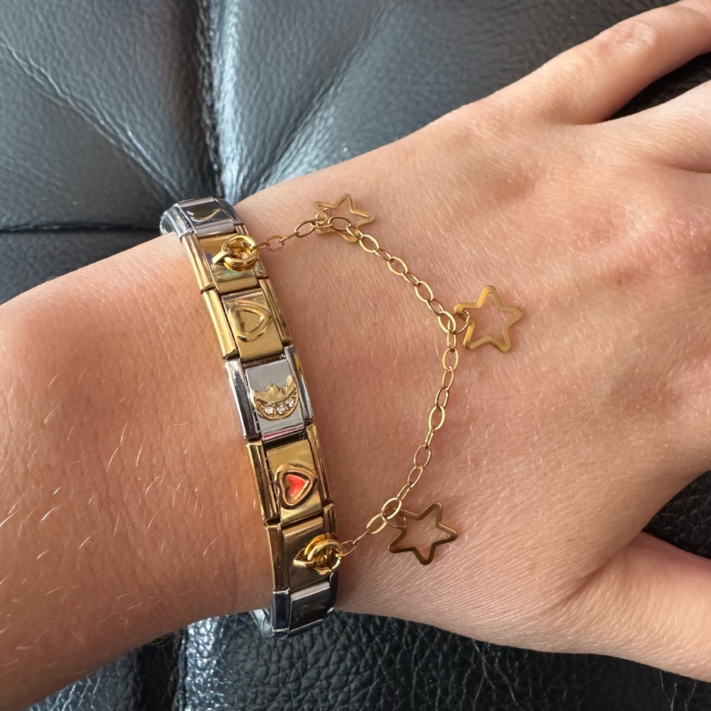 Celestial Duo Tone Italian Charm Bracelet